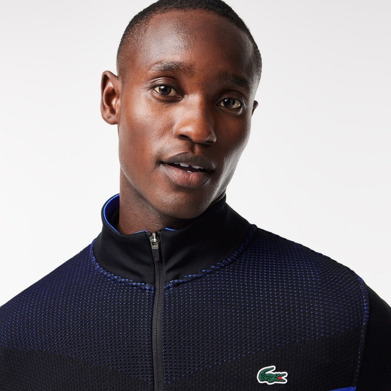 Men's Lacoste Lacoste Tennis x Daniil Medvedev Post-Match Jackets Black Blue | JIB912506