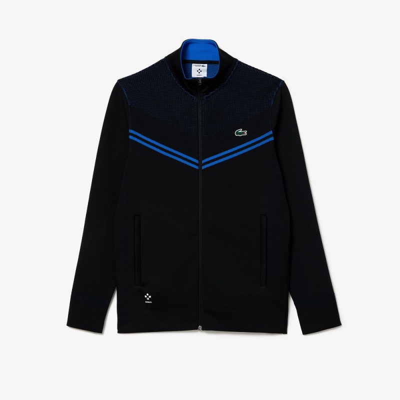 Men's Lacoste Lacoste Tennis x Daniil Medvedev Post-Match Jackets Black Blue | JIB912506