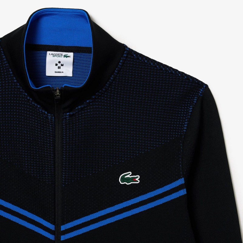 Men's Lacoste Lacoste Tennis x Daniil Medvedev Post-Match Jackets Black Blue | JIB912506