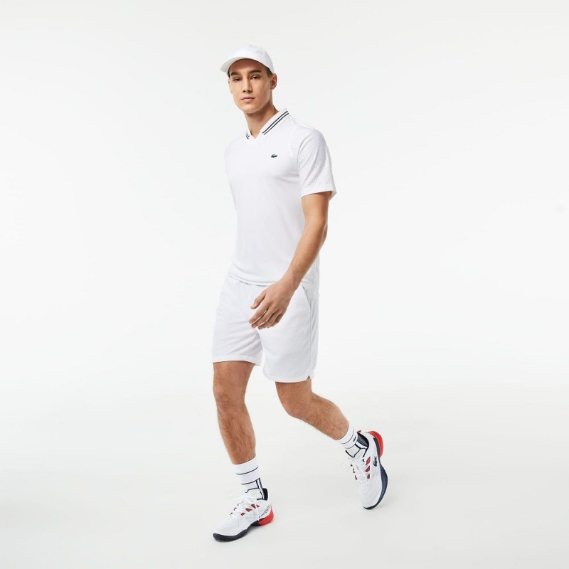 Men's Lacoste Lacoste Tennis x Daniil Medvedev Polo Shirts White | BJG143960