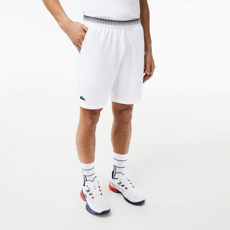 Men's Lacoste Lacoste Tennis x Daniil Medvedev Mesh Shorts White | ZHG983470