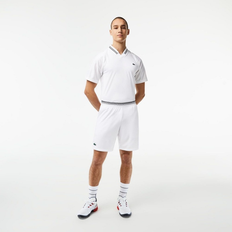 Men\'s Lacoste Lacoste Tennis x Daniil Medvedev Mesh Shorts White | ZHG983470