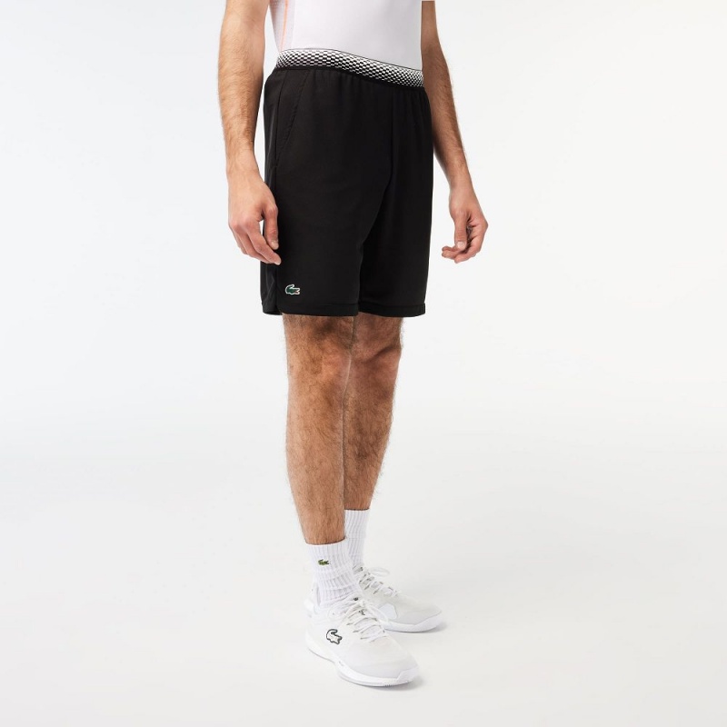 Men's Lacoste Lacoste Tennis x Daniil Medvedev Mesh Shorts Black | JSF701945