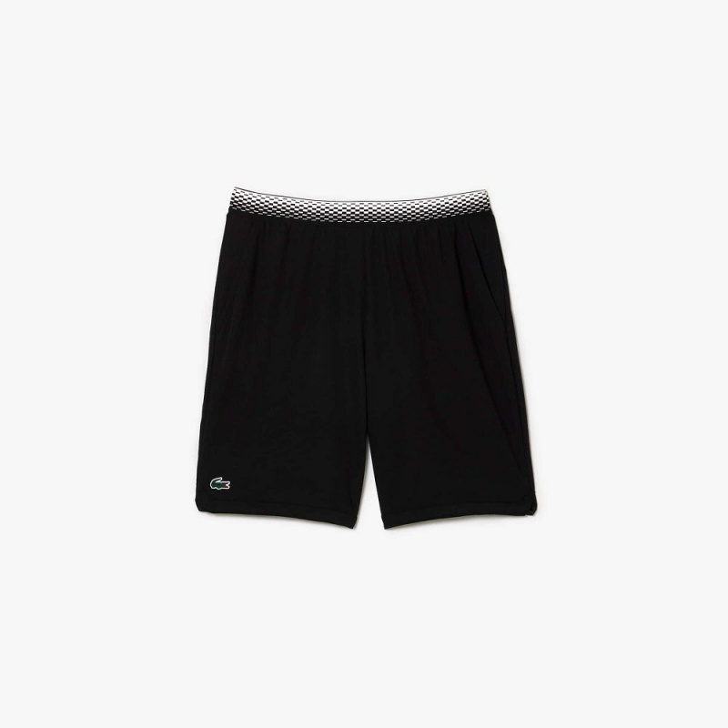 Men's Lacoste Lacoste Tennis x Daniil Medvedev Mesh Shorts Black | JSF701945