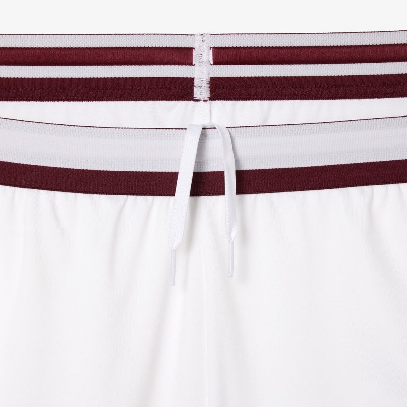 Men's Lacoste Lacoste Tennis x Daniil Medvedev Regular Fit Shorts White Flashy Yellow Bordeaux | GPN409573