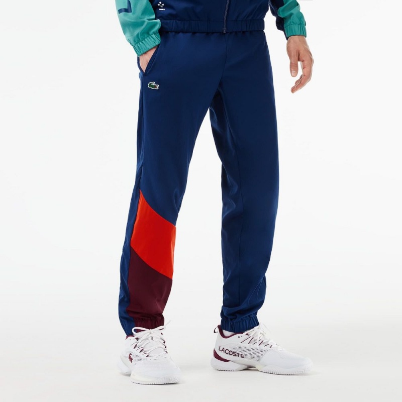 Men's Lacoste Lacoste Tennis x Daniil Medvedev Tracksuits Navy Blue Orange Bordeaux Blue Navy Blue | NIH970182