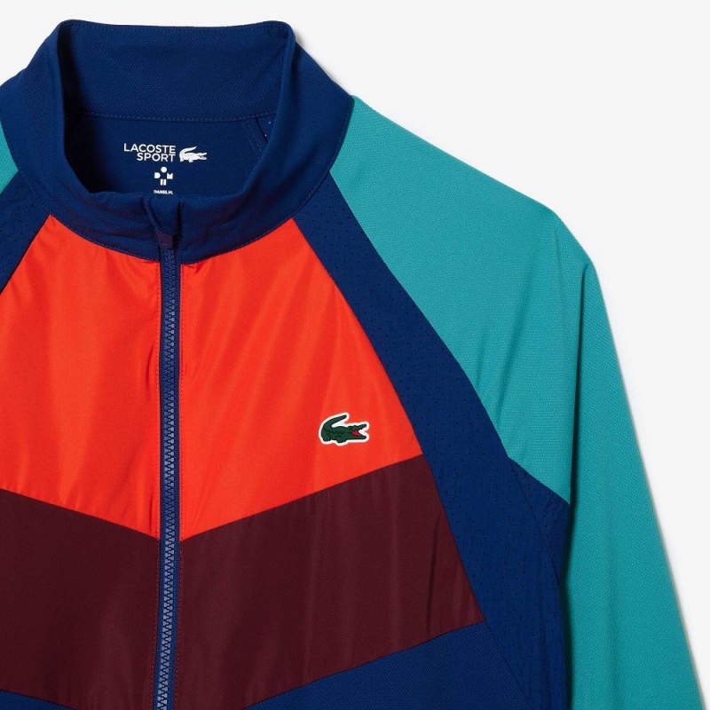 Men's Lacoste Lacoste Tennis x Daniil Medvedev Tracksuits Navy Blue Orange Bordeaux Blue Navy Blue | NIH970182