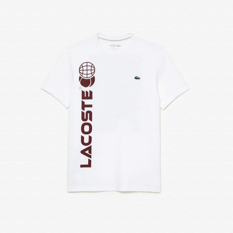 Men's Lacoste Lacoste Tennis x Daniil Medvedev Regular Fit T-Shirt White | PJW897056