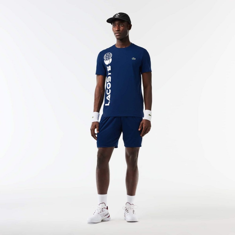 Men's Lacoste Lacoste Tennis x Daniil Medvedev Regular Fit T-Shirt Methylene blue | PSV824193