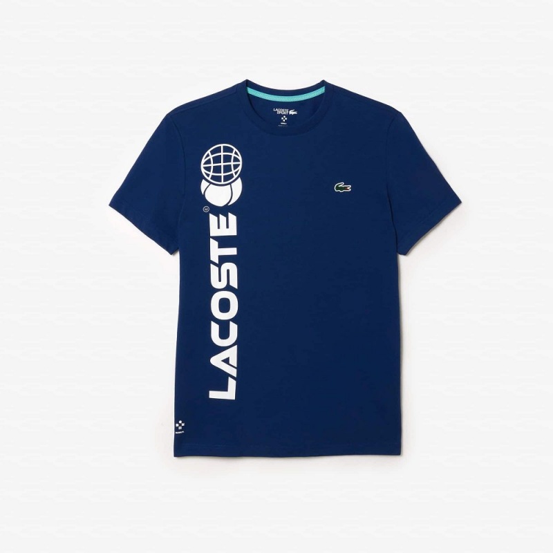 Men's Lacoste Lacoste Tennis x Daniil Medvedev Regular Fit T-Shirt Methylene blue | PSV824193