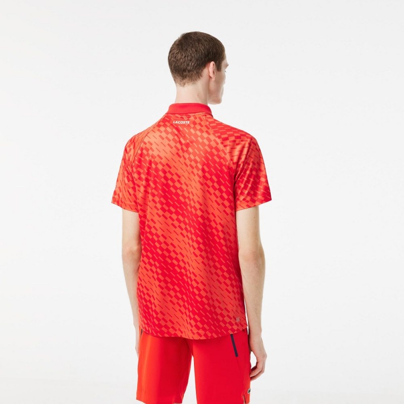 Men's Lacoste Lacoste Tennis x Novak Djokovic Fan Version Polo Shirts Red Orange | IYK563904