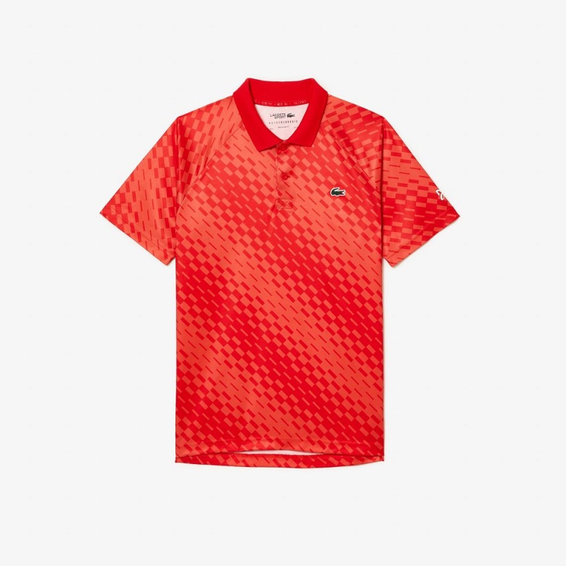 Men's Lacoste Lacoste Tennis x Novak Djokovic Fan Version Polo Shirts Red Orange | IYK563904