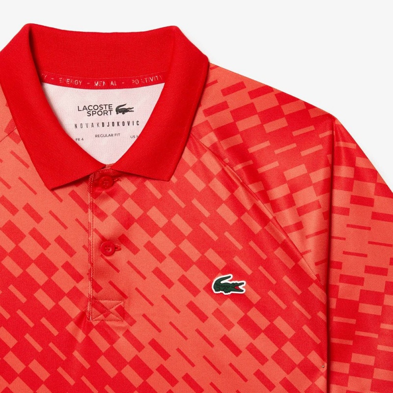 Men's Lacoste Lacoste Tennis x Novak Djokovic Fan Version Polo Shirts Red Orange | IYK563904