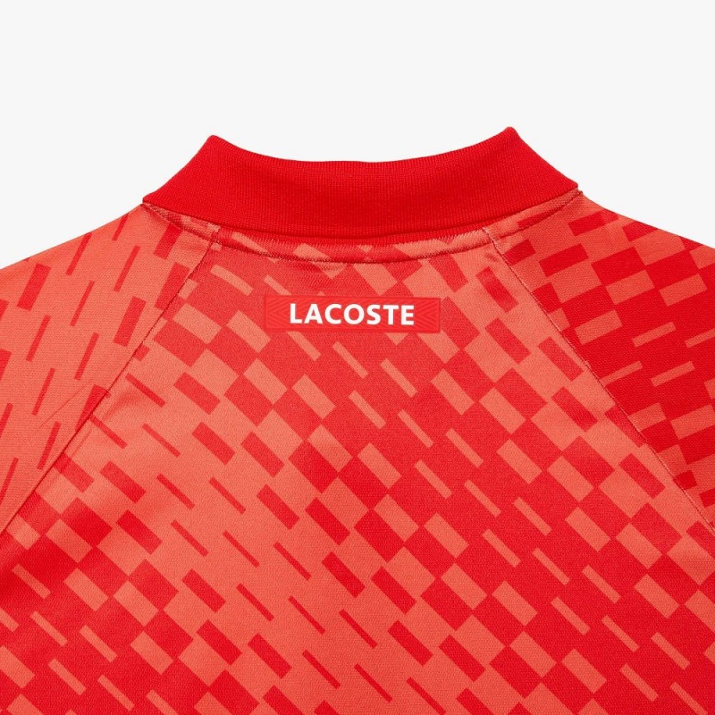 Men's Lacoste Lacoste Tennis x Novak Djokovic Fan Version Polo Shirts Red Orange | IYK563904