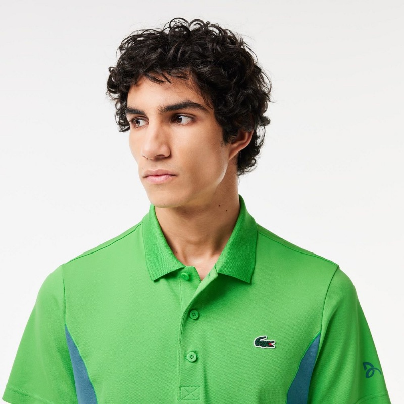 Men's Lacoste Lacoste Tennis x Novak Djokovic Fan Version Polo Shirts Sorrel green | SMB274689