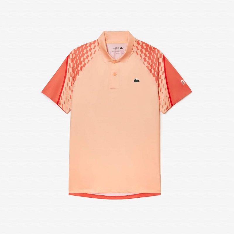 Men's Lacoste Lacoste Tennis x Novak Djokovic Multicolor Polo Shirts Light Orange Orange Red | UHB986431