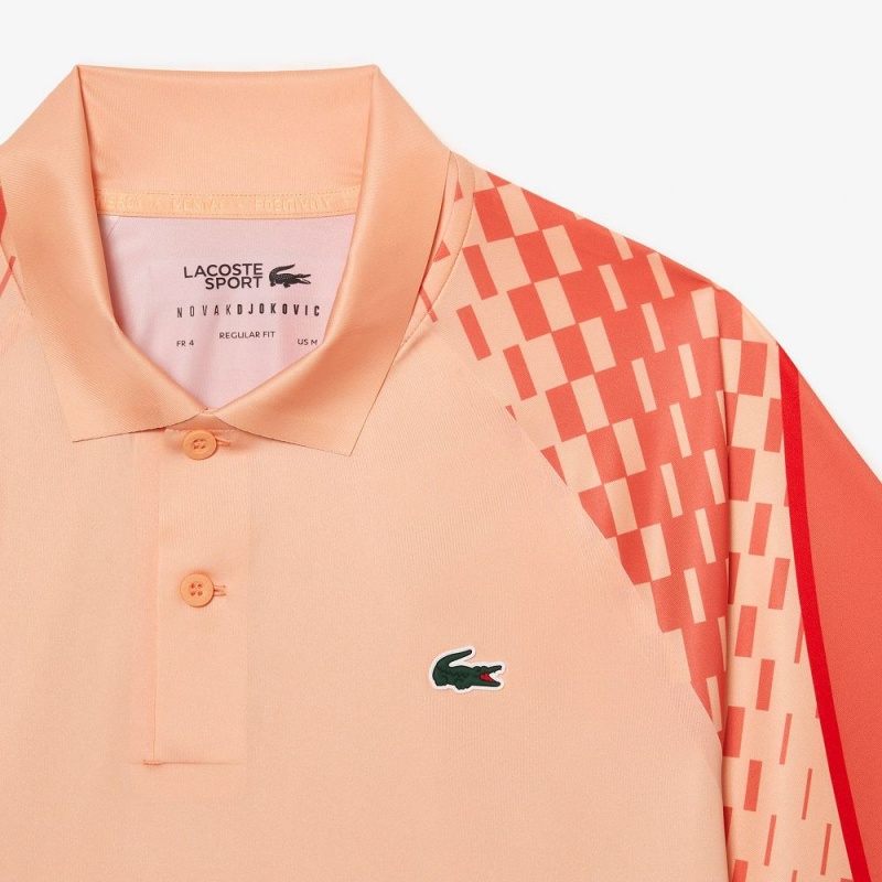 Men's Lacoste Lacoste Tennis x Novak Djokovic Multicolor Polo Shirts Light Orange Orange Red | UHB986431