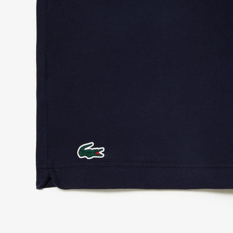 Men's Lacoste Lacoste Tennis x Novak Djokovic T-Shirt Navy Blue | YPZ039421