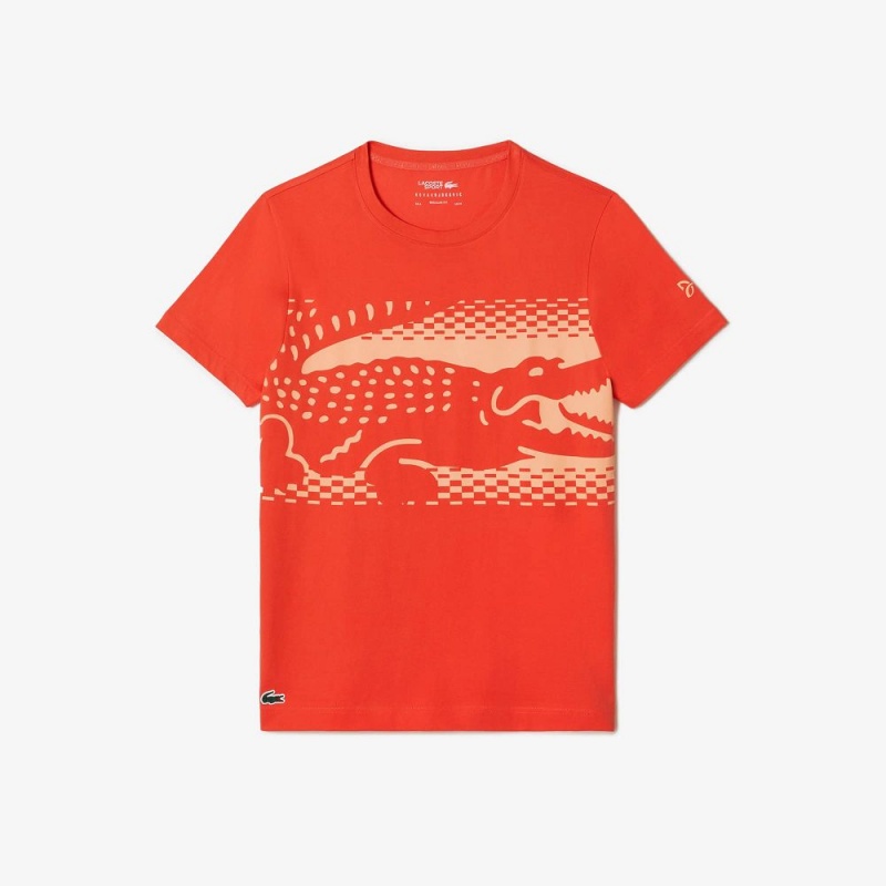 Men's Lacoste Lacoste Tennis x Novak Djokovic T-Shirt Orange | CBI254981