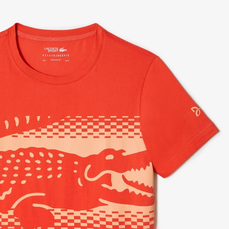 Men's Lacoste Lacoste Tennis x Novak Djokovic T-Shirt Orange | CBI254981