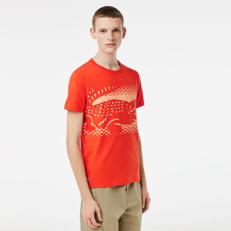 Men\'s Lacoste Lacoste Tennis x Novak Djokovic T-Shirt Orange | CBI254981