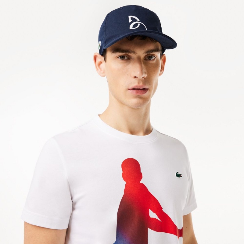 Men's Lacoste Lacoste Tennis x Novak Djokovic Cap Set T-Shirt White | PZA431978