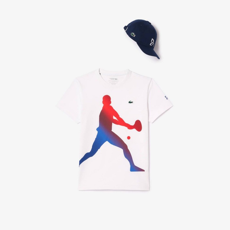 Men's Lacoste Lacoste Tennis x Novak Djokovic Cap Set T-Shirt White | PZA431978