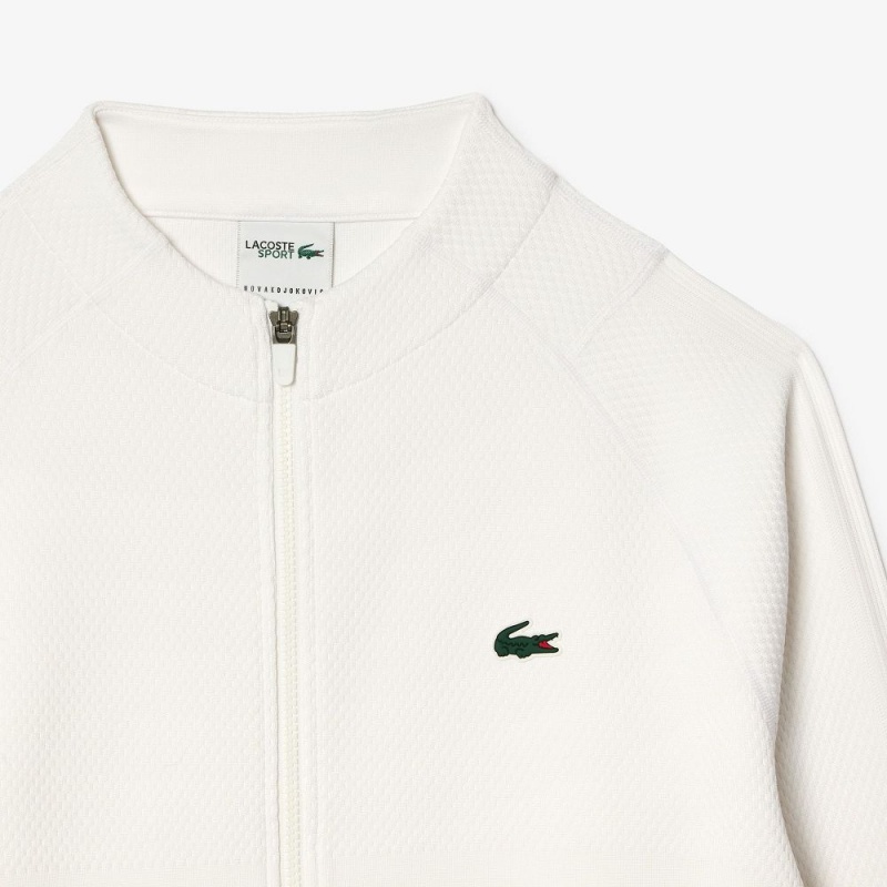 Men's Lacoste Lacoste Tennis x Novak Djokovic Zip-Up Jackets White | PKU459027