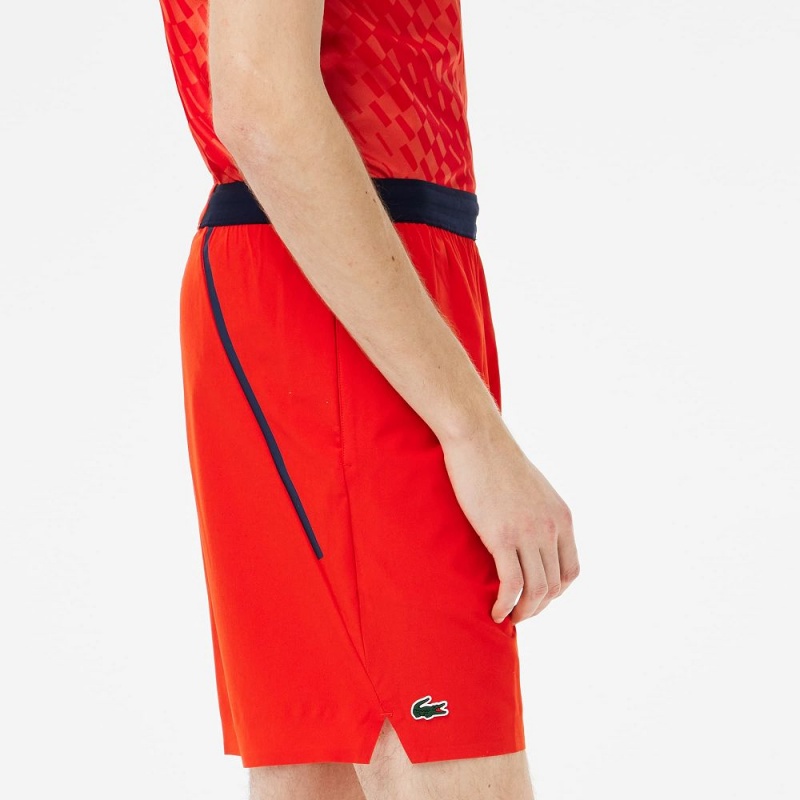 Men's Lacoste Lacoste Tennis x Novak Djokovic Shorts Red | NBI740592