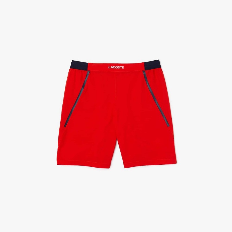 Men's Lacoste Lacoste Tennis x Novak Djokovic Shorts Red | NBI740592