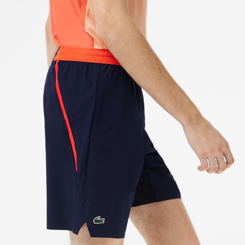 Men's Lacoste Lacoste Tennis x Novak Djokovic Shorts Navy Blue | WIJ792840