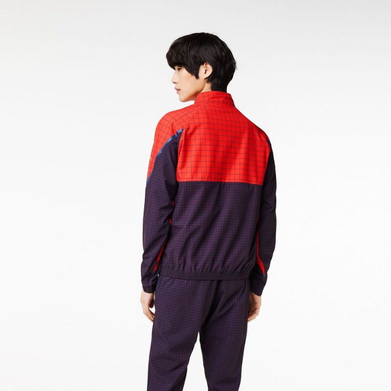 Men's Lacoste Lacoste Tennis x Novak Djokovic Tracksuits Red Navy Blue | RVH864705