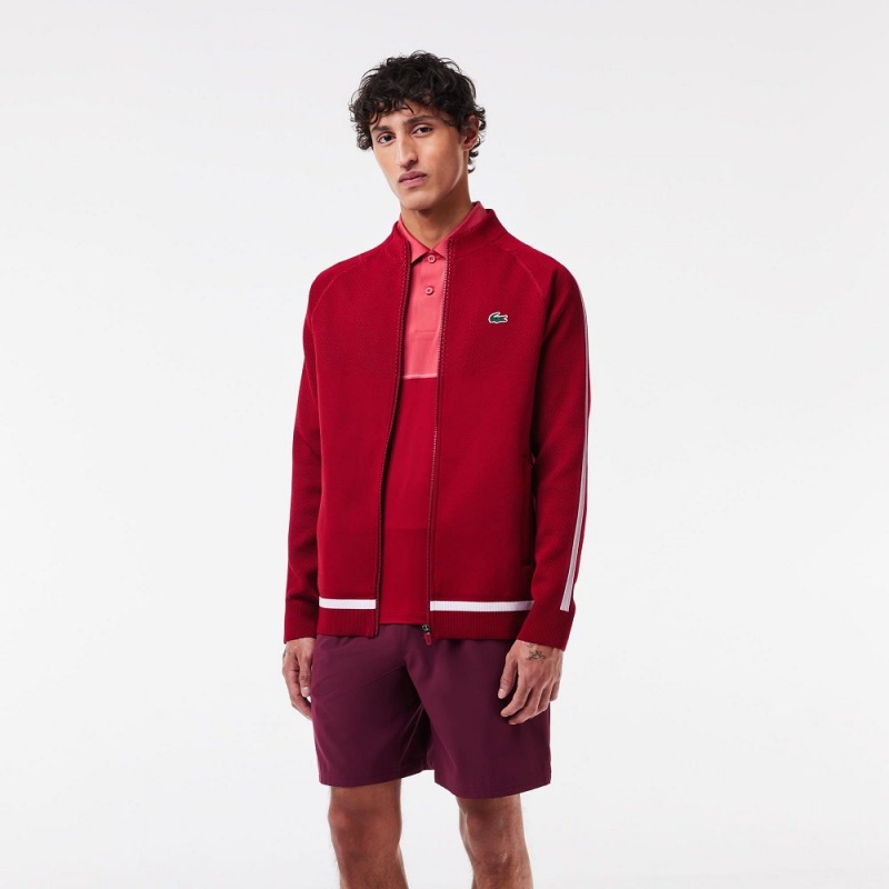 Men's Lacoste Lacoste Tennis x Novak Djokovic Zip-Up Jackets Bordeaux | UBI568203