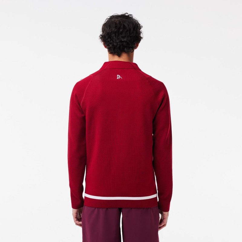 Men's Lacoste Lacoste Tennis x Novak Djokovic Zip-Up Jackets Bordeaux | UBI568203