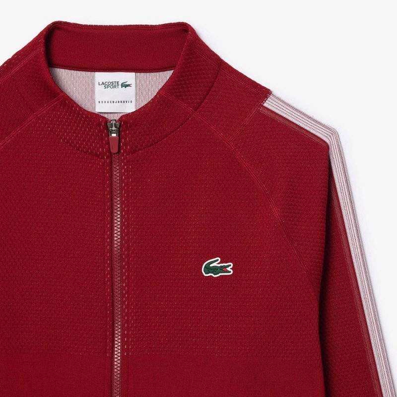 Men's Lacoste Lacoste Tennis x Novak Djokovic Zip-Up Jackets Bordeaux | UBI568203