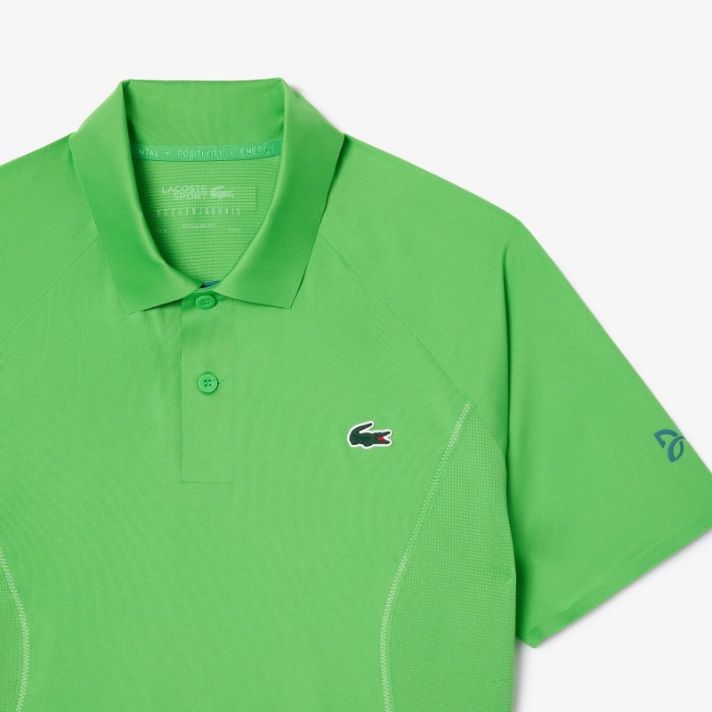 Men's Lacoste Lacoste Tennis x Novak Djokovic Ultra-Dry Polo Shirts Sorrel green | RJD046513