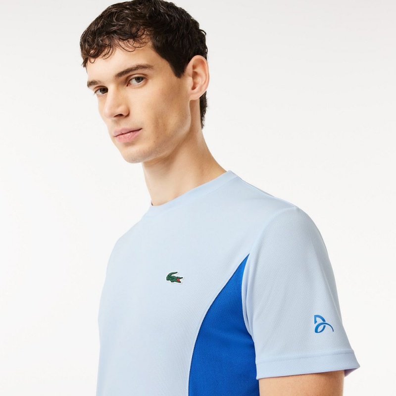 Men's Lacoste Lacoste Tennis x Novak Djokovic T-Shirt Phoenix blue | KYL431895