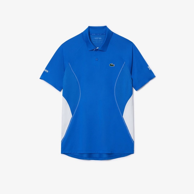 Men's Lacoste Lacoste Tennis x Novak Djokovic Ultra-Dry Polo Shirts Ladigue blue | DBC264137