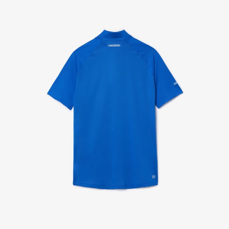 Men's Lacoste Lacoste Tennis x Novak Djokovic Ultra-Dry Polo Shirts Ladigue blue | DBC264137