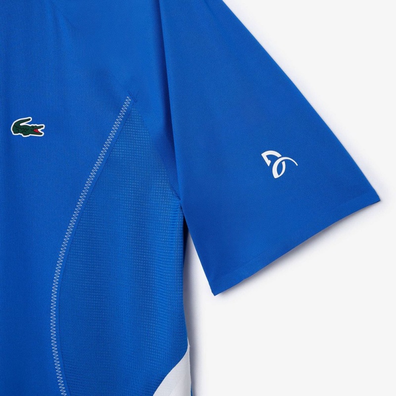 Men's Lacoste Lacoste Tennis x Novak Djokovic Ultra-Dry Polo Shirts Ladigue blue | DBC264137