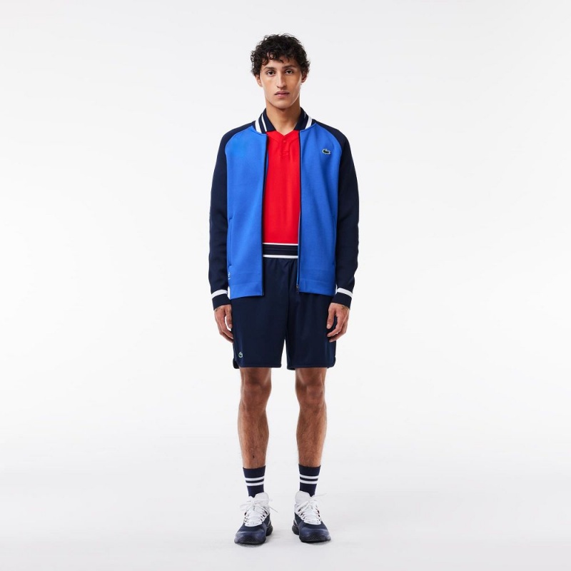 Men's Lacoste Lacoste x Daniil Medvedev Ultra-Dry Tennis Jackets Blue Navy Blue | DNX573981