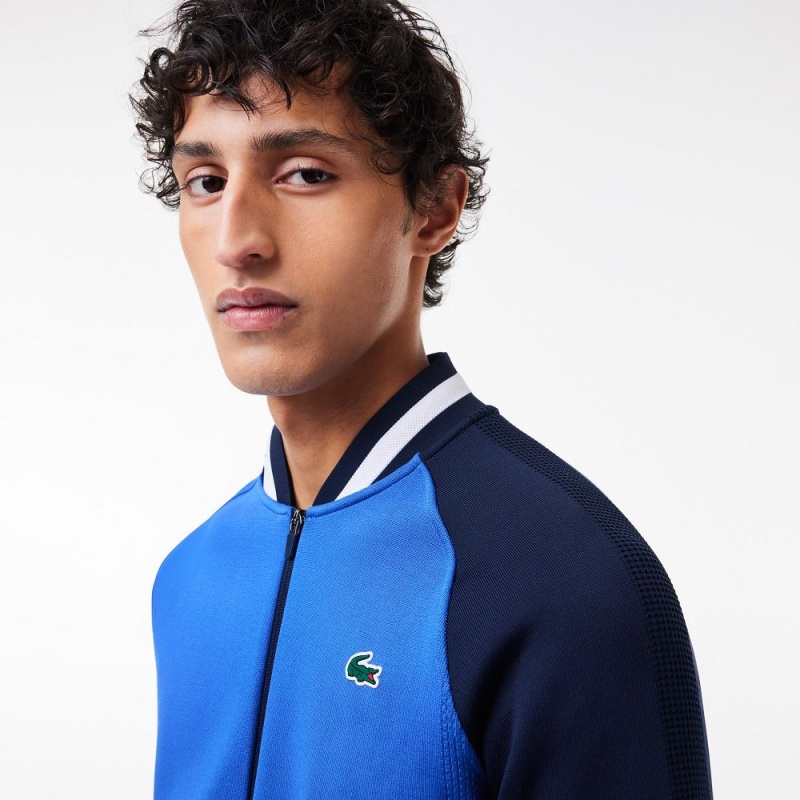 Men's Lacoste Lacoste x Daniil Medvedev Ultra-Dry Tennis Jackets Blue Navy Blue | DNX573981