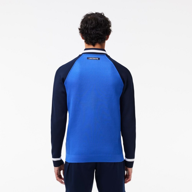 Men's Lacoste Lacoste x Daniil Medvedev Ultra-Dry Tennis Jackets Blue Navy Blue | DNX573981