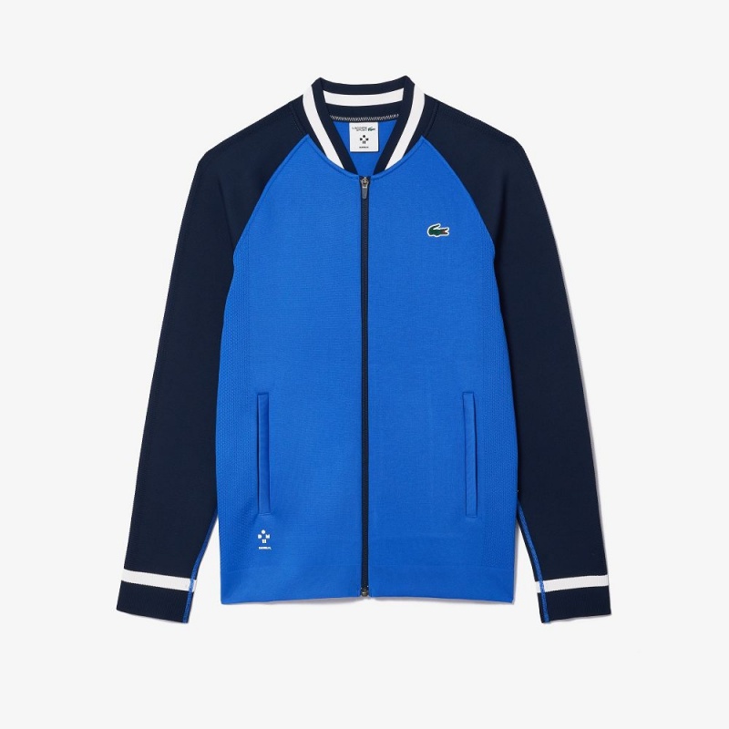 Men's Lacoste Lacoste x Daniil Medvedev Ultra-Dry Tennis Jackets Blue Navy Blue | DNX573981