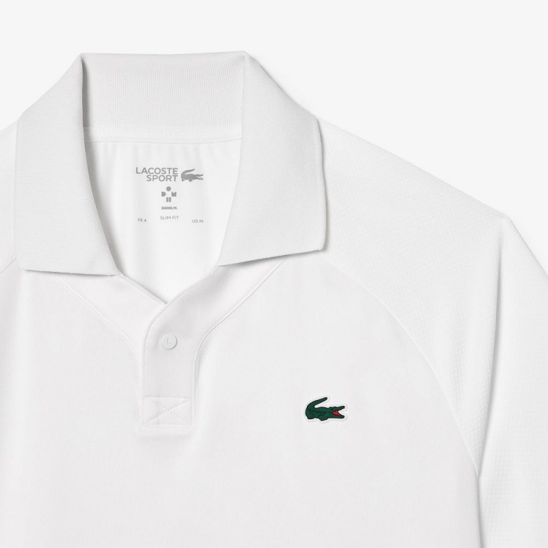 Men's Lacoste Lacoste x Daniil Medvedev Ultra-Dry Tennis Polo Shirts White | FWA269418