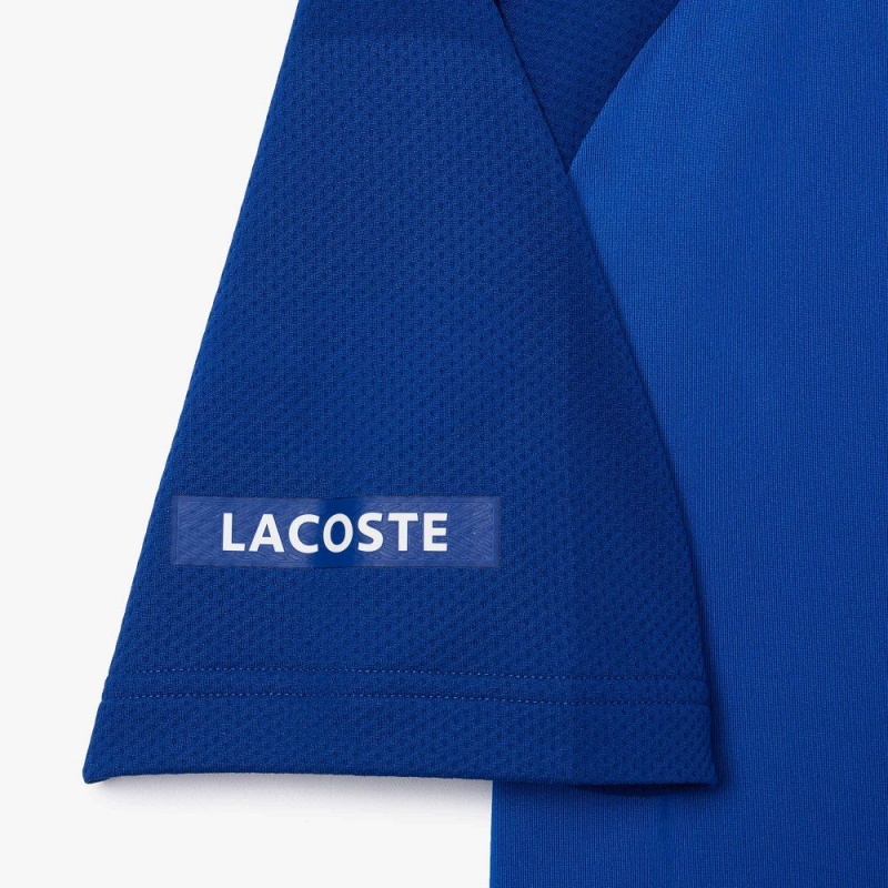 Men's Lacoste Lacoste x Daniil Medvedev Ultra-Dry Tennis Polo Shirts Blue Navy Blue | SRM783206