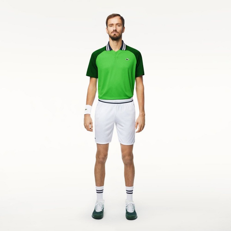 Men's Lacoste Lacoste x Daniil Medvedev Ultra-Dry Tennis Polo Shirts Green | MTX596803