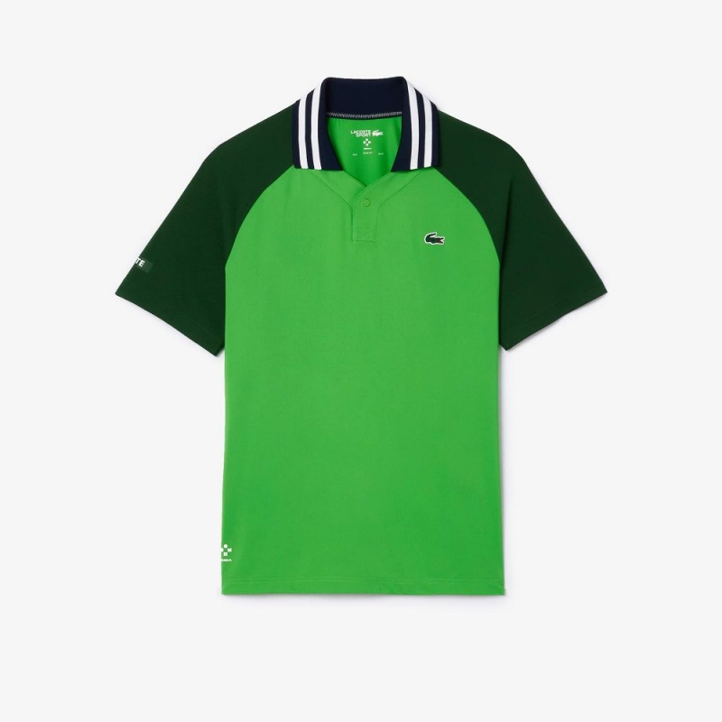 Men's Lacoste Lacoste x Daniil Medvedev Ultra-Dry Tennis Polo Shirts Green | MTX596803