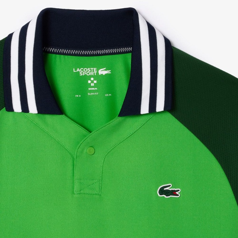 Men's Lacoste Lacoste x Daniil Medvedev Ultra-Dry Tennis Polo Shirts Green | MTX596803