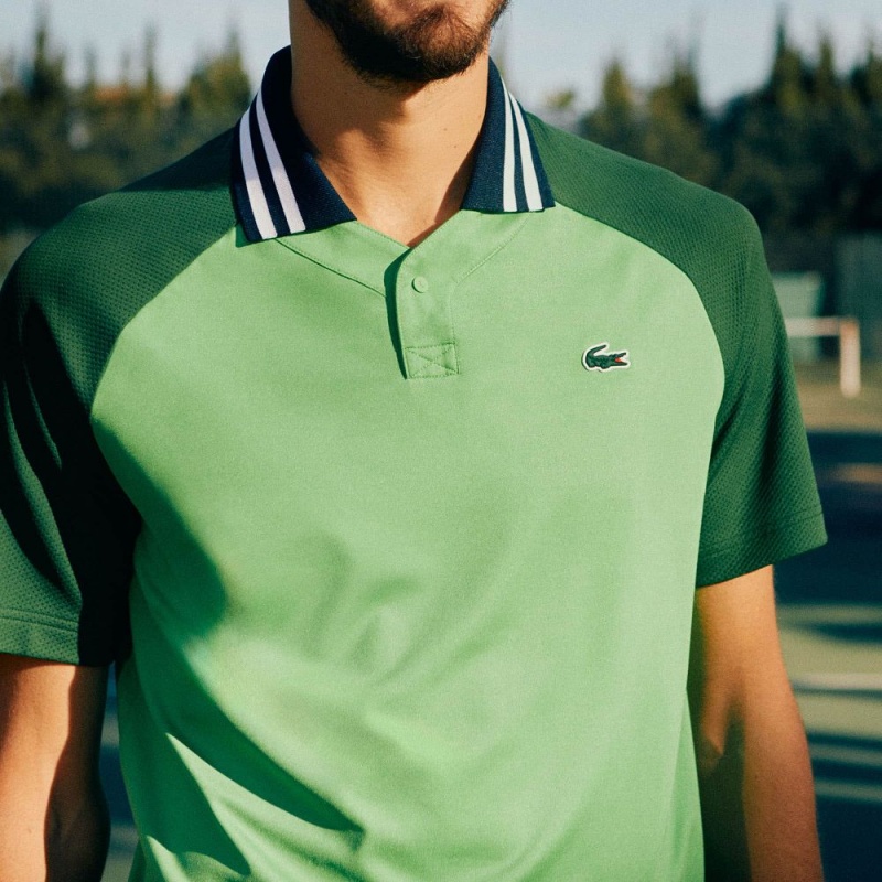 Men's Lacoste Lacoste x Daniil Medvedev Ultra-Dry Tennis Polo Shirts Green | MTX596803